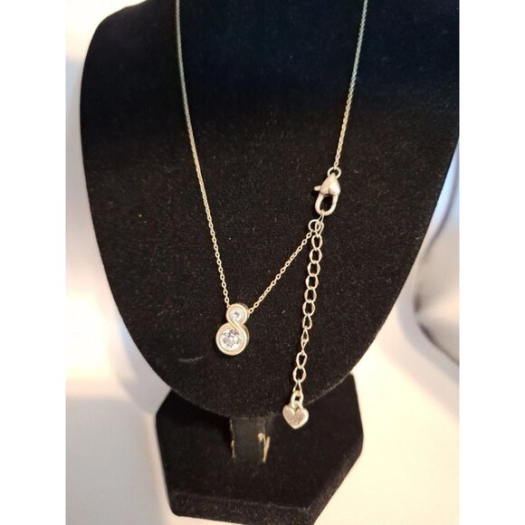 Brighton Infinity Sparkle Rhinestone Pendant Necklace Adjustable 16-18" - Picture 6 of 6